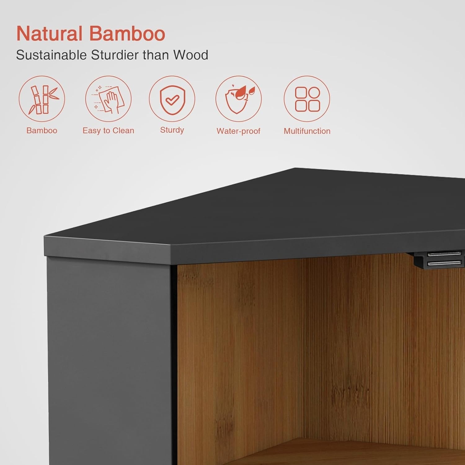 Corner Bread Box for Kitchen Countertop, Black Bread Storage Container for Homemade Bread, Two Layer Breadbox under Cabinet Mount, Large Bread Holder for Kitchen Counter, Panry Shelf